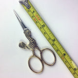 Chicken Embroidery Scissors | Gold Poultry Cross Stitch Sewing Scissors | Cock a Doodle Doo Rooster Brass Fine Point Scissors | Viper Snips