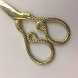 Snake Embroidery Scissors | Gold Serpent Cross Stitch Sewing Scissors | Coiled Snake Brass Fine Point Scissors | Viper Snips