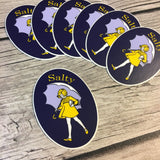 Salty Girl Decal | Salt Umbrella Girl Vinyl Sticker | Salty Bitch Bottle Sticker |  Salt Girl Flask Decals | Blue & Yellow Girl