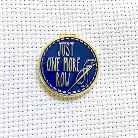 Just One More Row Cross Stitching Enamel Needle Minder