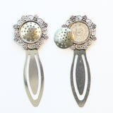Stitchable Silver Bookmarks -Empty Cross Stitch Embroidery Vintage Style Clip