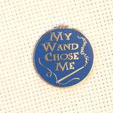 My Wand Chose Me Wizarding House Needle Minders | Magic Wand Sewing Needle Magnets | Embroidery Cross Stitch Enamel Needleminders for Wizard