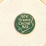 My Wand Chose Me Wizarding House Needle Minders | Magic Wand Sewing Needle Magnets | Embroidery Cross Stitch Enamel Needleminders for Wizard