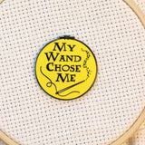 My Wand Chose Me Wizarding House Needle Minders | Magic Wand Sewing Needle Magnets | Embroidery Cross Stitch Enamel Needleminders for Wizard