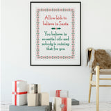 Allow Kids to Believe in Santa Like You Believe in Essential Oils Christmas Sampler Cross Stitch Pattern