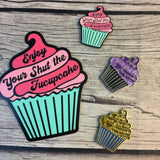 BUNDLE: Shut the Fucupcake Decal & Needle Minder | STFU Needleminder - Flask Sticker Set | Snarky CupcakeEnamel Needle Magnet - Die Cut Set