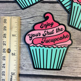 BUNDLE: Shut the Fucupcake Decal & Needle Minder | STFU Needleminder - Flask Sticker Set | Snarky CupcakeEnamel Needle Magnet - Die Cut Set