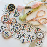 Cross Stitch Alphabet Monogram Letters - Floral Vine Wrapped Lettering