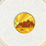 Four Seasons Magnetic Enamel Needle Minder (Set of 4)  Fall, Spring, Summer, Winter | Outdoor Mountains Travel Sunrise Sunset Needleminder