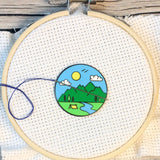 Four Seasons Magnetic Enamel Needle Minder (Set of 4)  Fall, Spring, Summer, Winter | Outdoor Mountains Travel Sunrise Sunset Needleminder