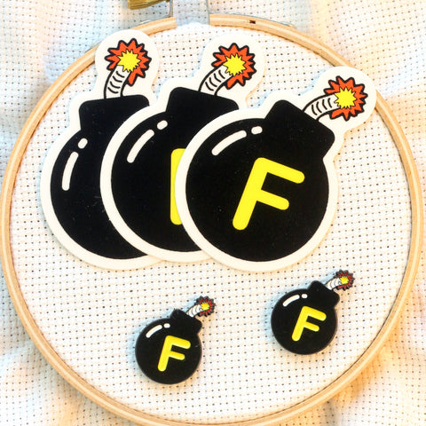 BUNDLE: F-Bomb Decal & Needle Minder