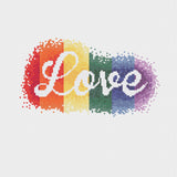 Rainbow Watercolor Love Valentine's Day Cross Stitch Pattern