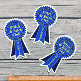 Stitch and Bitch Club Membership Ribbon Vinyl Laptop Stickers