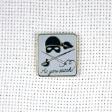 Hard Enamel "As You Stitch" Magnetic Needle Minder | Pink or Blue