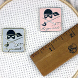 Hard Enamel "As You Stitch" Magnetic Needle Minder | Pink or Blue