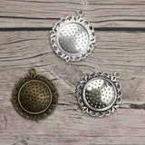 Empty Cross Stitch or Embroidery Pendants with Inserts- Set of 3