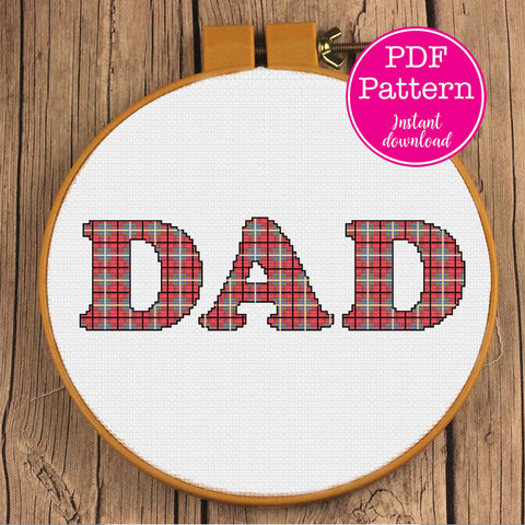Tartan Plaid Dad: #1 Sperm Donor Funny Father's Day Cross X-Stitch Stitch Patterns (Two Options)