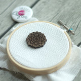 Pretty Mandala Engraved Wooden Needle Minders