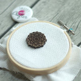 Pretty Mandala Engraved Wooden Needle Minders