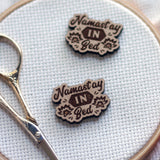 Namaste In Bed Engraved Wooden Needle Minders