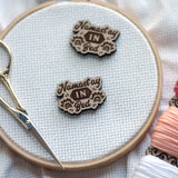 Namaste In Bed Engraved Wooden Needle Minders