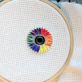 Charitable Rainbow Daisy Flowers Enamel Needleminders