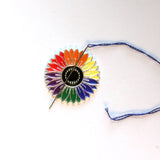 Charitable Rainbow Daisy Flowers Enamel Needleminders