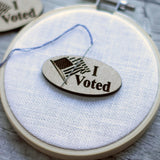 WWRGBD?, WAP: Woman As President, I Voted Flag Sticker Engraved Wooden Needle minders