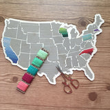 Stitchable Wooden US State Map | Cross Stitch & Embroidery United States Perforated Wood Map | Plywood Needlepoint Wedding or Moving Gift