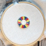 Charitable Rainbow Daisy Flowers Enamel Needleminders