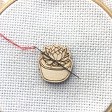 Pattern Marker & Needle Minder Bundle: "Succ It" Succulent Cactus Magnetic Engraved Wooden Cross Stitch Place Keeper