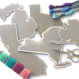 Stitchable Wooden Texas States Silhouette