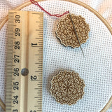 Floral Mandala Engraved Wooden Needle Minders