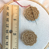 Floral Mandala Engraved Wooden Needle Minders
