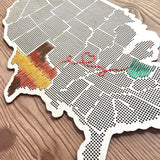 Stitchable Wooden US State Map | Cross Stitch & Embroidery United States Perforated Wood Map | Plywood Needlepoint Wedding or Moving Gift