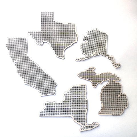 Stitchable Wooden US States Silhouette