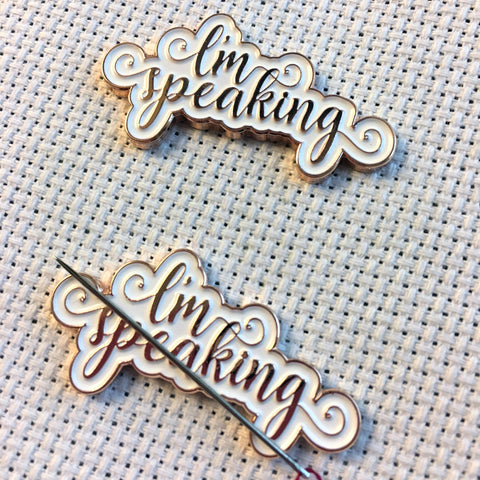 I'm Speaking Rose Gold Needle minders