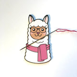 Hipster Alpaca Magnetic Enamel Needle Minder