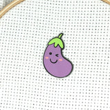 Happy Veggies Magnetic Enamel Needle Minders:  Cute Broccoli, Carrot, Eggplant, Tomato Needleminders