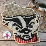 Stitchable Wooden Wisconsin State Silhouette