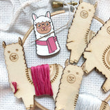 BUNDLE: Llama Floss Spools + Magnetic Enamel Needle Minder