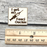 Vaccinated Caffeinated Wooden Needle Minders:  Funny Coronavirus Vaccine Magnetic Engraved Wooden Needleminders