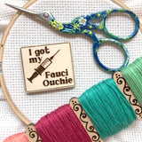 I Was Vaccinated but I Still Want Some of You to Stay Away from Me Needle Minder: Funny Covid Wooden Magnetic Engraved Needleminders