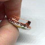 Scalloped Rose Gold Scalloped Empty Cross Stitch or Embroidery Brooches- Set of 3