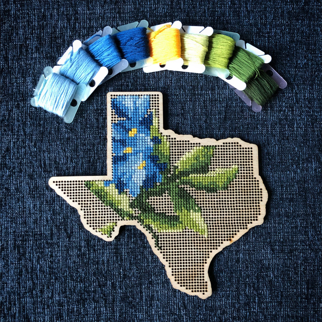 Stitchable Wooden Texas States Silhouette