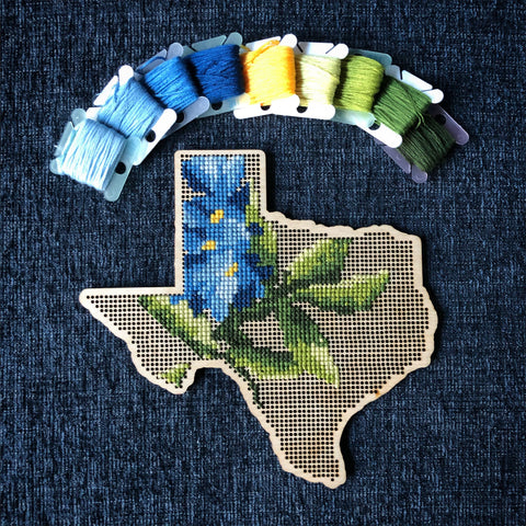 Stitchable Wooden Texas States Silhouette
