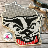 Stitchable Wooden Wisconsin State Silhouette