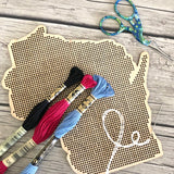 Stitchable Wooden Wisconsin State Silhouette