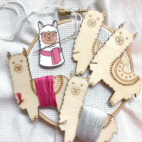 BUNDLE: Llama Floss Spools + Magnetic Enamel Needle Minder