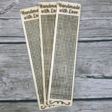 Stitchable Wooden Bookmarks "Handmade with Love (and cuss words)"